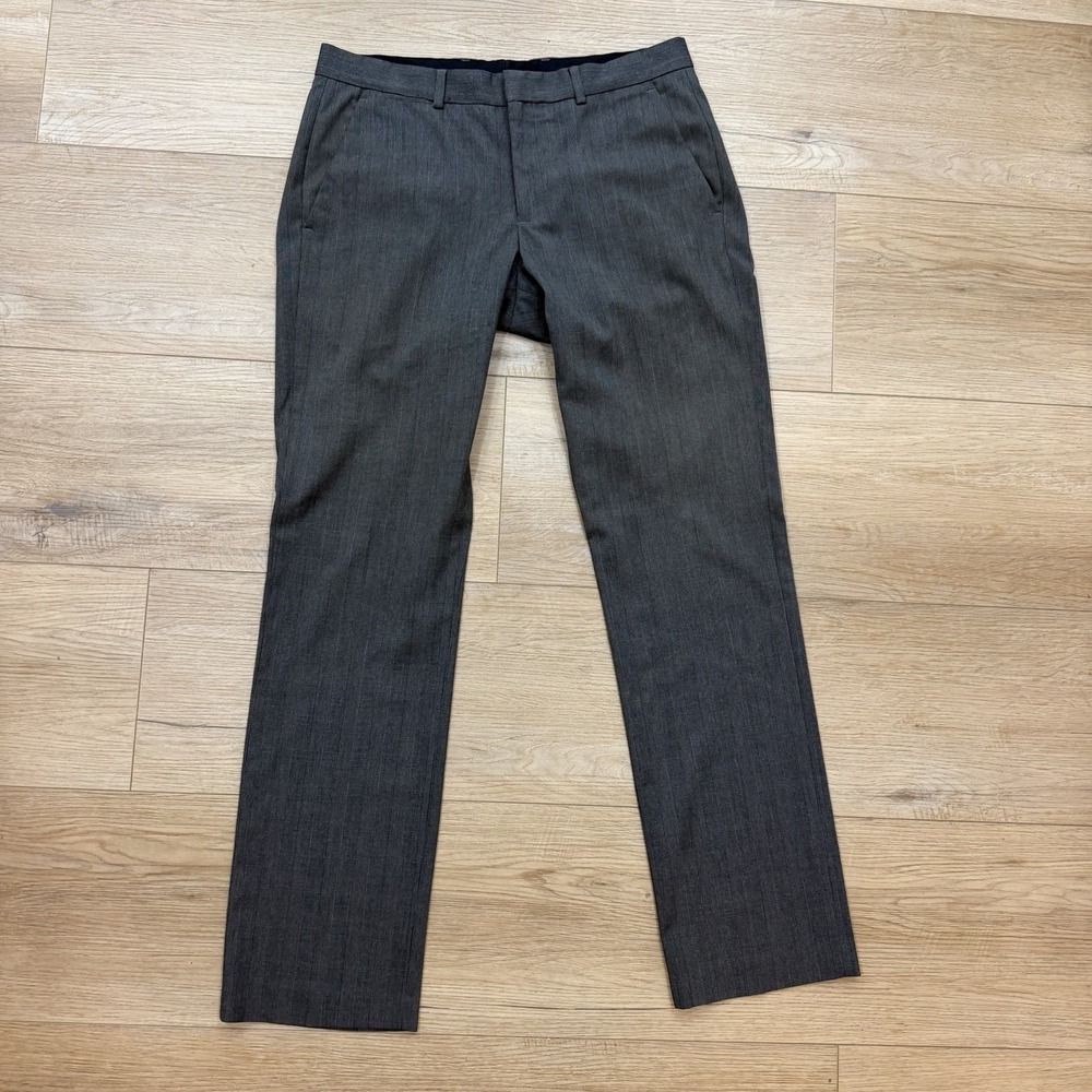 Express Photographer Dress Pants Men's 30x32 Gray Glen Plaid Slim‎ Stretch